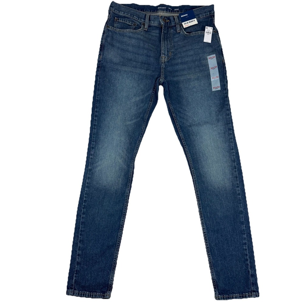 New Old Navy Men's Skinny Built in Flex Jeans Sz 32x32 Medium Wash Stretch Denim